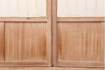 アンティーク建具　木味が魅力の大額入り障子戸2枚セット(引き戸、建具)(R-036777)
