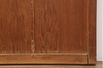 アンティーク建具　格子入り障子戸2枚セット(ガラス帯戸、引き戸、建具、格子戸)(R-036778)