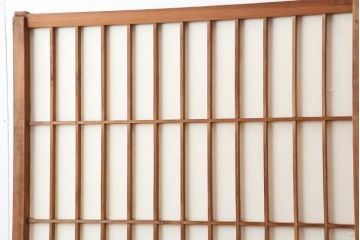 アンティーク建具　昭和初期　縦額入り障子戸2枚セット(引き戸、建具)(R-036779)