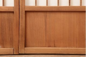 アンティーク建具　昭和初期　縦額入り障子戸2枚セット(引き戸、建具)(R-036779)