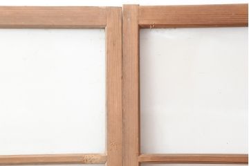 アンティーク建具　シンプルなガラス戸2枚セット(引き戸、建具)(R-036780)