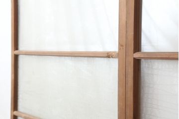 アンティーク建具　シンプルなガラス戸2枚セット(引き戸、建具)(R-036780)