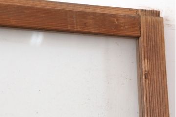 アンティーク建具　シンプルなガラス戸2枚セット(引き戸、建具)(R-036780)