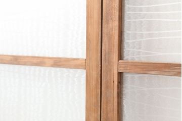 アンティーク建具　シンプルなガラス戸2枚セット(引き戸、建具)(R-036780)