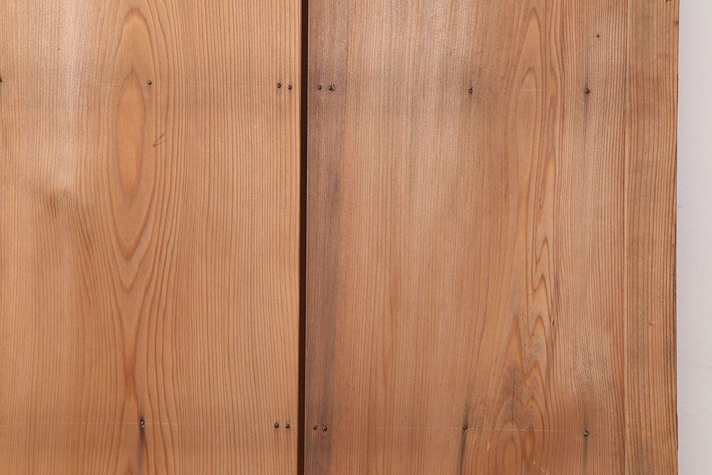 アンティーク建具　和製アンティーク　昭和初期　木味を楽しめる板戸2枚セット(雨戸、引き戸、建具)(R-036784)