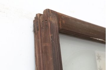 アンティーク建具　腰板ケヤキ　昭和初期　レトロなガラス戸2枚セット(引き戸、建具)(R-036785)