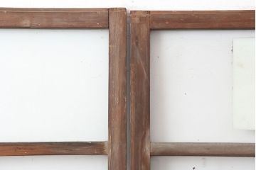 アンティーク建具　腰板ケヤキ　昭和初期　レトロなガラス戸2枚セット(引き戸、建具)(R-036785)