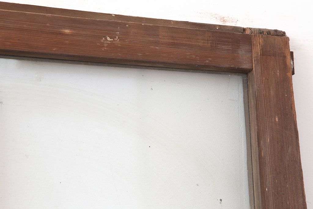 アンティーク建具　腰板ケヤキ　昭和初期　レトロなガラス戸2枚セット(引き戸、建具)(R-036785)