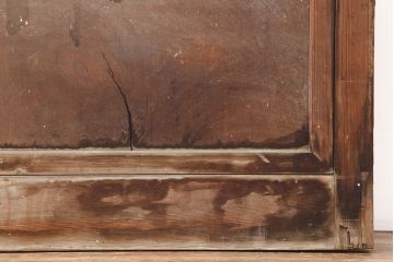 アンティーク建具　腰板ケヤキ　昭和初期　レトロなガラス戸2枚セット(引き戸、建具)(R-036785)