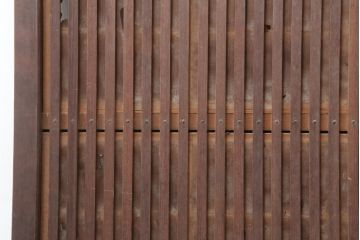 アンティーク建具　明治大正期　幅狭　レトロな雰囲気が魅力の裏障子付き格子戸3枚セット(建具、引き戸)(R-036787)