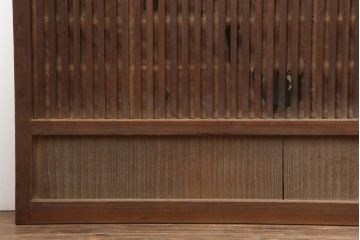 アンティーク建具　明治大正期　幅狭　レトロな雰囲気が魅力の裏障子付き格子戸3枚セット(建具、引き戸)(R-036787)