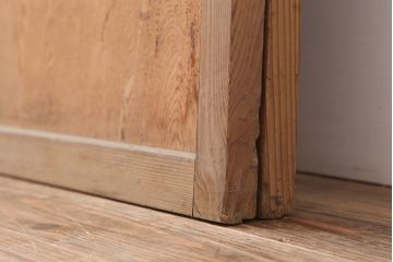 アンティーク建具　昭和中期　裏ガラス付き　和モダンなインテリアにおすすめな格子戸2枚セット(建具、引き戸)(R-036788)