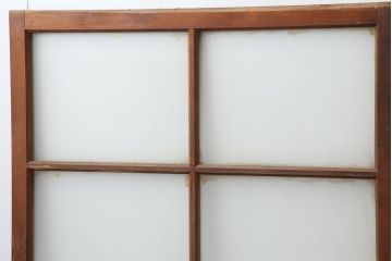 アンティーク建具　昭和初期　レトロな雰囲気が魅力の大きな窓2枚セット　(R-036791)