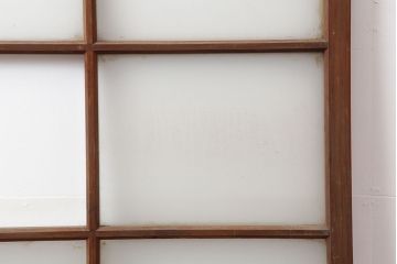 アンティーク建具　昭和初期　レトロな雰囲気が魅力の大きな窓2枚セット　(R-036791)