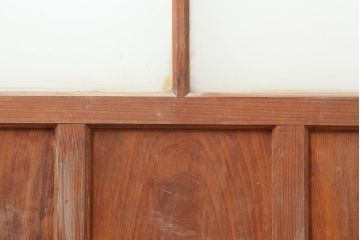 アンティーク建具　昭和初期　レトロな雰囲気が魅力の大きな窓2枚セット　(R-036791)