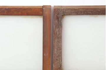 アンティーク建具　昭和初期　レトロな雰囲気が魅力の大きな窓2枚セット　(R-036791)