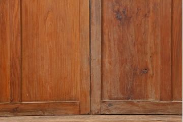 アンティーク建具　昭和初期　レトロな雰囲気が魅力の大きな窓2枚セット　(R-036791)