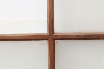 アンティーク建具　昭和初期　レトロな雰囲気が魅力の大きな窓2枚セット(建具、引き戸)(R-036791)