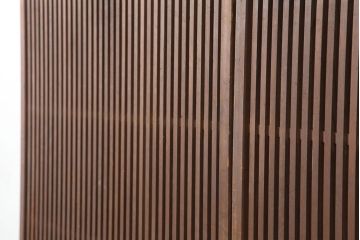 アンティーク建具　大正昭和初期　裏障子付き　縦桟が品のある雰囲気醸し出す格子戸2枚セット(ガラス帯戸、建具、引き戸)(R-036792)