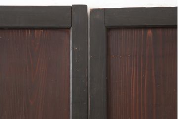 アンティーク建具　大正昭和初期　レトロな佇まいが魅力的なガラス帯戸3枚セット(建具、引き戸)(R-036793)