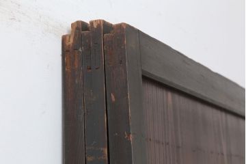 アンティーク建具　大正昭和初期　レトロな佇まいが魅力的なガラス帯戸3枚セット(建具、引き戸)(R-036793)