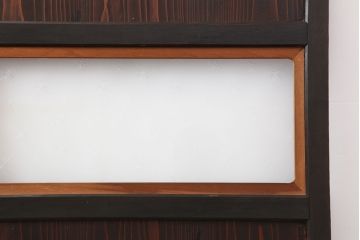 アンティーク建具　大正昭和初期　レトロな佇まいが魅力的なガラス帯戸3枚セット(建具、引き戸)(R-036793)