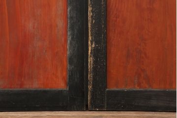 アンティーク建具　大正昭和初期　レトロな佇まいが魅力的なガラス帯戸3枚セット(建具、板戸、引き戸)(R-036794)