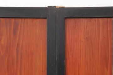 アンティーク建具　大正昭和初期　レトロな佇まいが魅力的なガラス帯戸3枚セット(建具、板戸、引き戸)(R-036794)