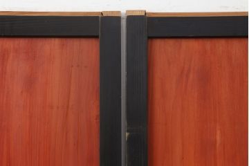 アンティーク建具　大正昭和初期　レトロな佇まいが魅力的なガラス帯戸3枚セット(建具、板戸、引き戸)(R-036794)