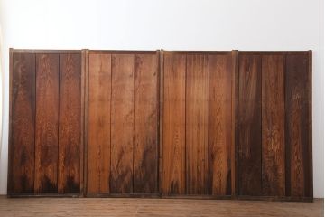 アンティーク建具　木味を楽しめる板戸4枚セット(引き戸、建具)(R-036796)