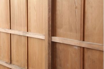 アンティーク建具　木味を楽しめる板戸4枚セット(引き戸、建具)(R-036796)