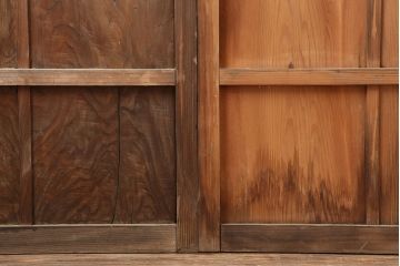 アンティーク建具　木味を楽しめる板戸4枚セット(引き戸、建具)(R-036796)