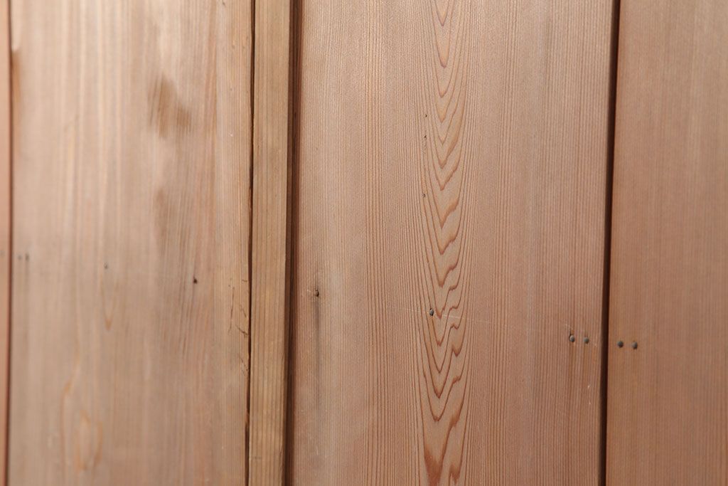 レトロ建具　昭和レトロ　昭和中期　木味を楽しめる板戸3枚セット(雨戸、引き戸、建具)(R-036797)