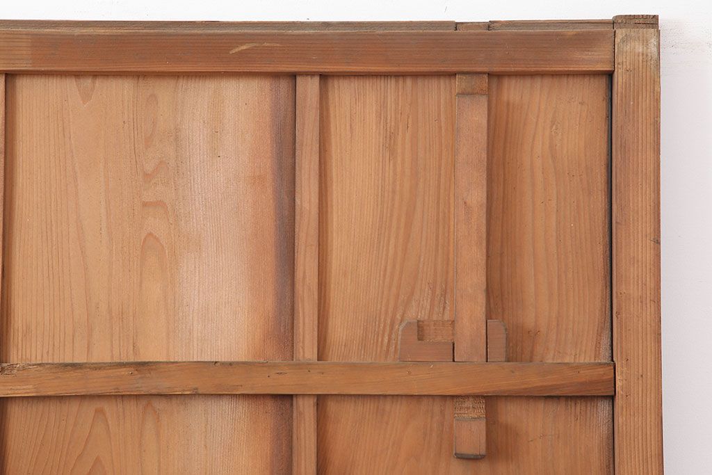 レトロ建具　昭和レトロ　昭和中期　木味を楽しめる板戸3枚セット(雨戸、引き戸、建具)(R-036797)