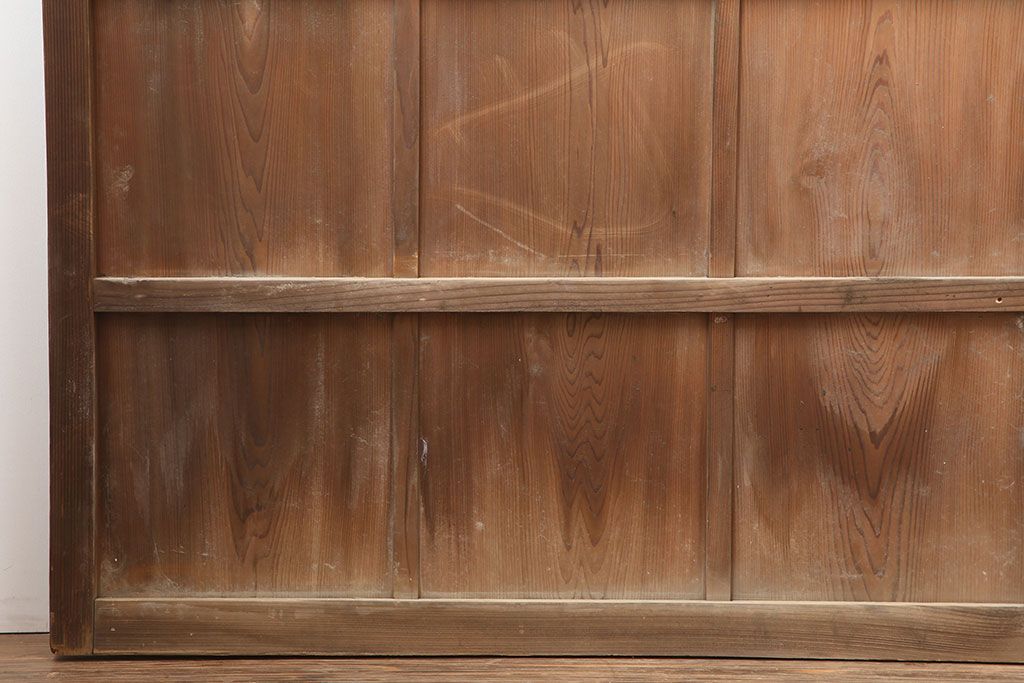 レトロ建具　昭和レトロ　昭和中期　木味を楽しめる板戸3枚セット(雨戸、引き戸、建具)(R-036797)