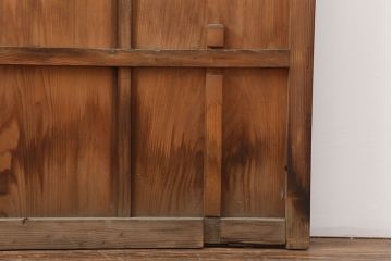 レトロ建具　昭和レトロ　昭和中期　木味を楽しめる板戸3枚セット(雨戸、引き戸、建具)(R-036797)