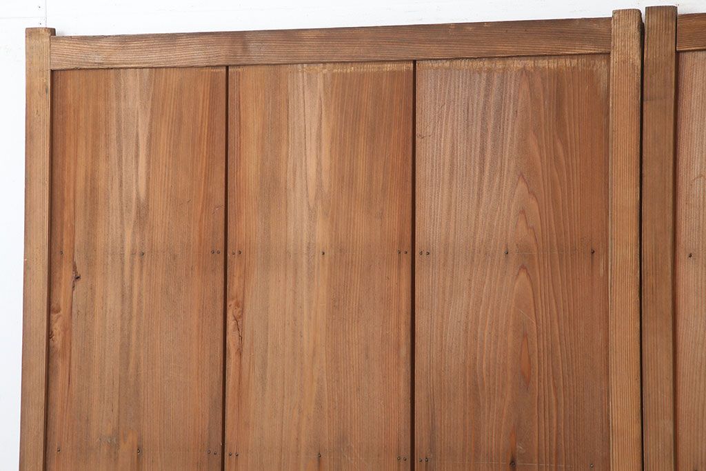 アンティーク建具　木味を楽しめる板戸2枚セット(引き戸、建具)(R-036799)