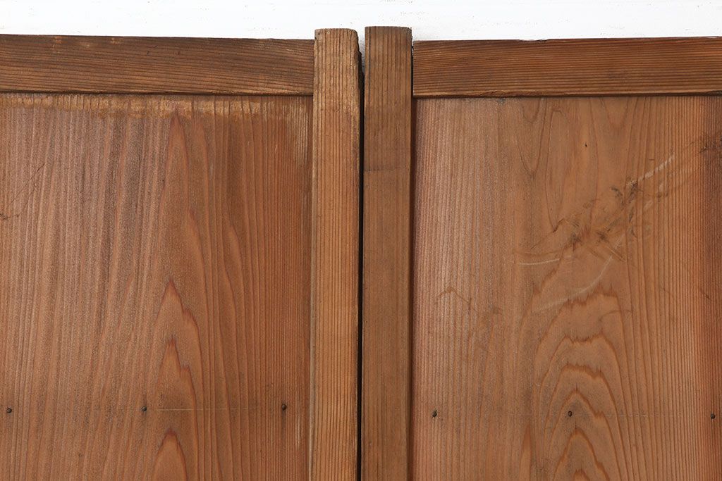 アンティーク建具　木味を楽しめる板戸2枚セット(引き戸、建具)(R-036799)