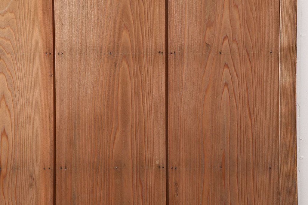 アンティーク建具　木味を楽しめる板戸2枚セット(引き戸、建具)(R-036799)