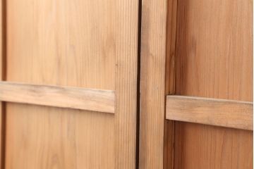 アンティーク建具　木味を楽しめる板戸2枚セット(引き戸、建具)(R-036799)