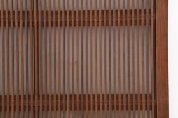 アンティーク建具　昭和初期　裏ガラス付き　腰板欅(ケヤキ)材　格子戸4枚セット(建具、引き戸)(R-036800)