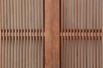 アンティーク建具　昭和初期　裏ガラス付き　腰板欅(ケヤキ)材　格子戸4枚セット(建具、引き戸)(R-036800)