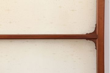 アンティーク建具　木味が魅力のレトロなガラス戸2枚セット　(R-036801)