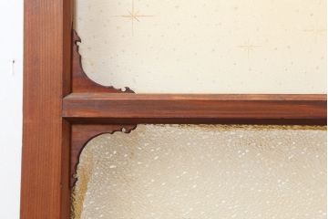 アンティーク建具　木味が魅力のレトロなガラス戸2枚セット　(R-036801)
