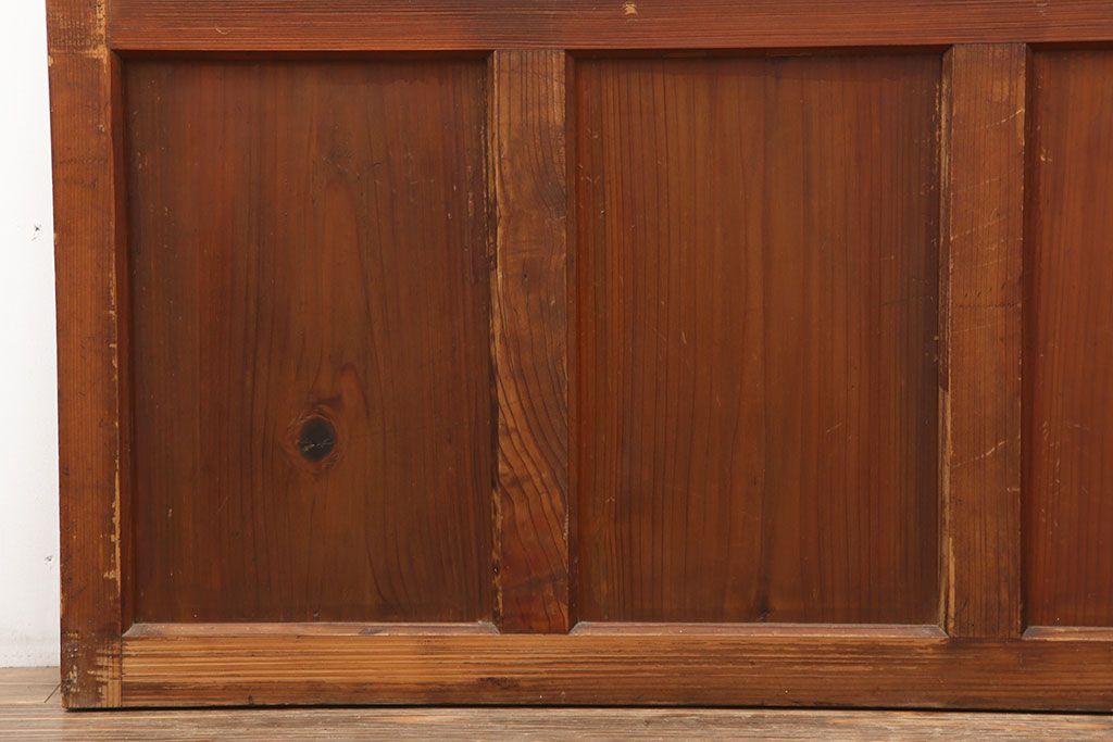 アンティーク建具　木味が魅力のレトロなガラス戸2枚セット　(R-036801)