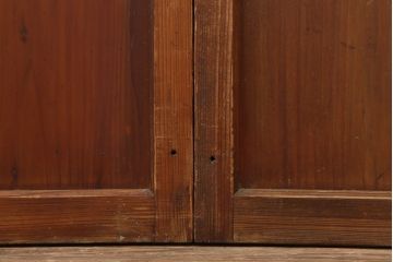 アンティーク建具　木味が魅力のレトロなガラス戸2枚セット　(R-036801)