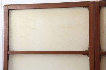 アンティーク建具　木味が魅力のレトロなガラス戸2枚セット　(R-036801)