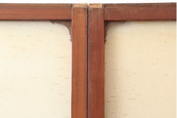 アンティーク建具　木味が魅力のレトロなガラス戸2枚セット　(R-036801)