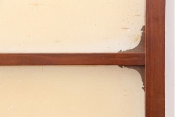 アンティーク建具　木味が魅力のレトロなガラス戸2枚セット　(R-036801)