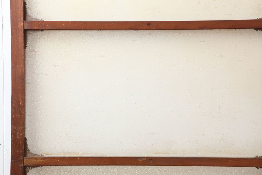 アンティーク建具　木味が魅力のレトロなガラス戸2枚セット　(R-036801)